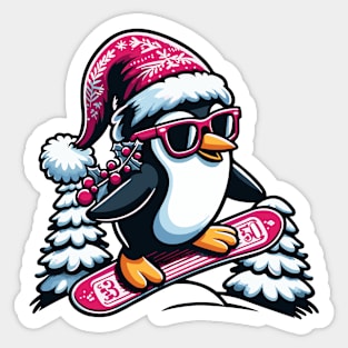 Sleek Slopes Penguin Sticker